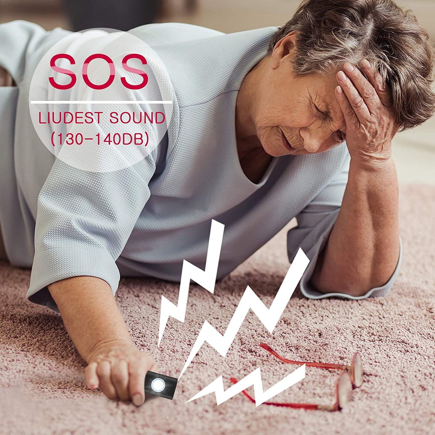 Personal Safety Alarm Keychain for Women – Loud Siren with SOS LED Light